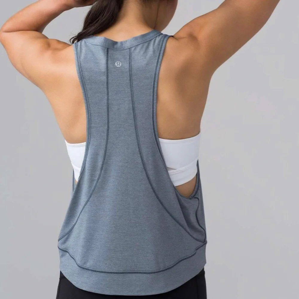 LULULEMON Pace Perfect Tank Heathered Sterling